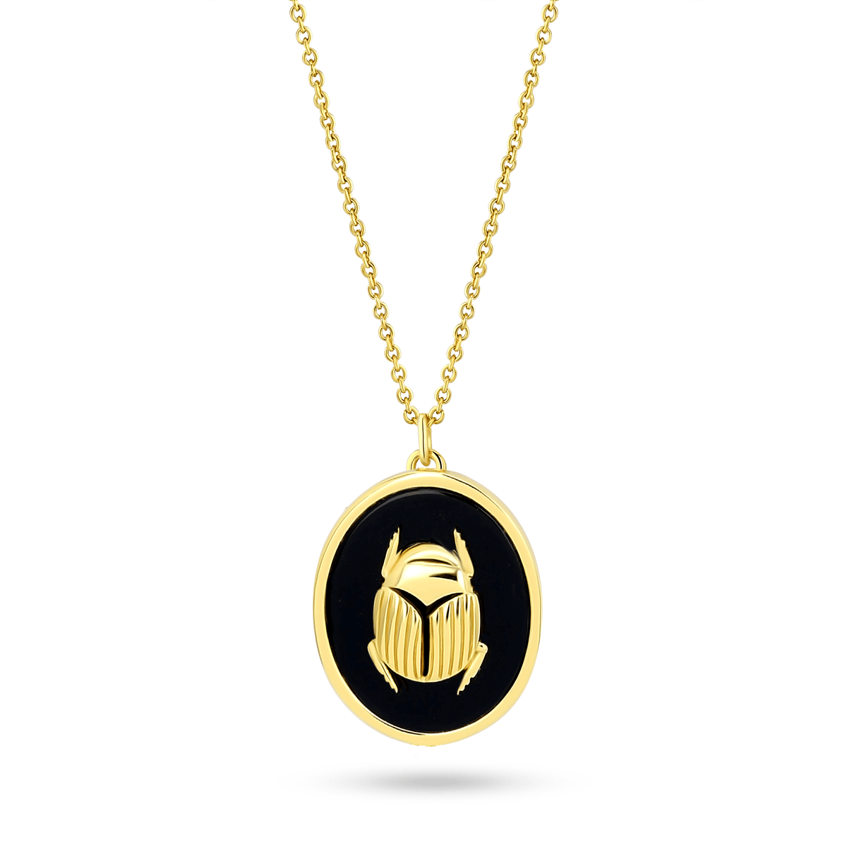 Collier doré Or jaune 18k, Onyx noir - Maison Di Giorgio