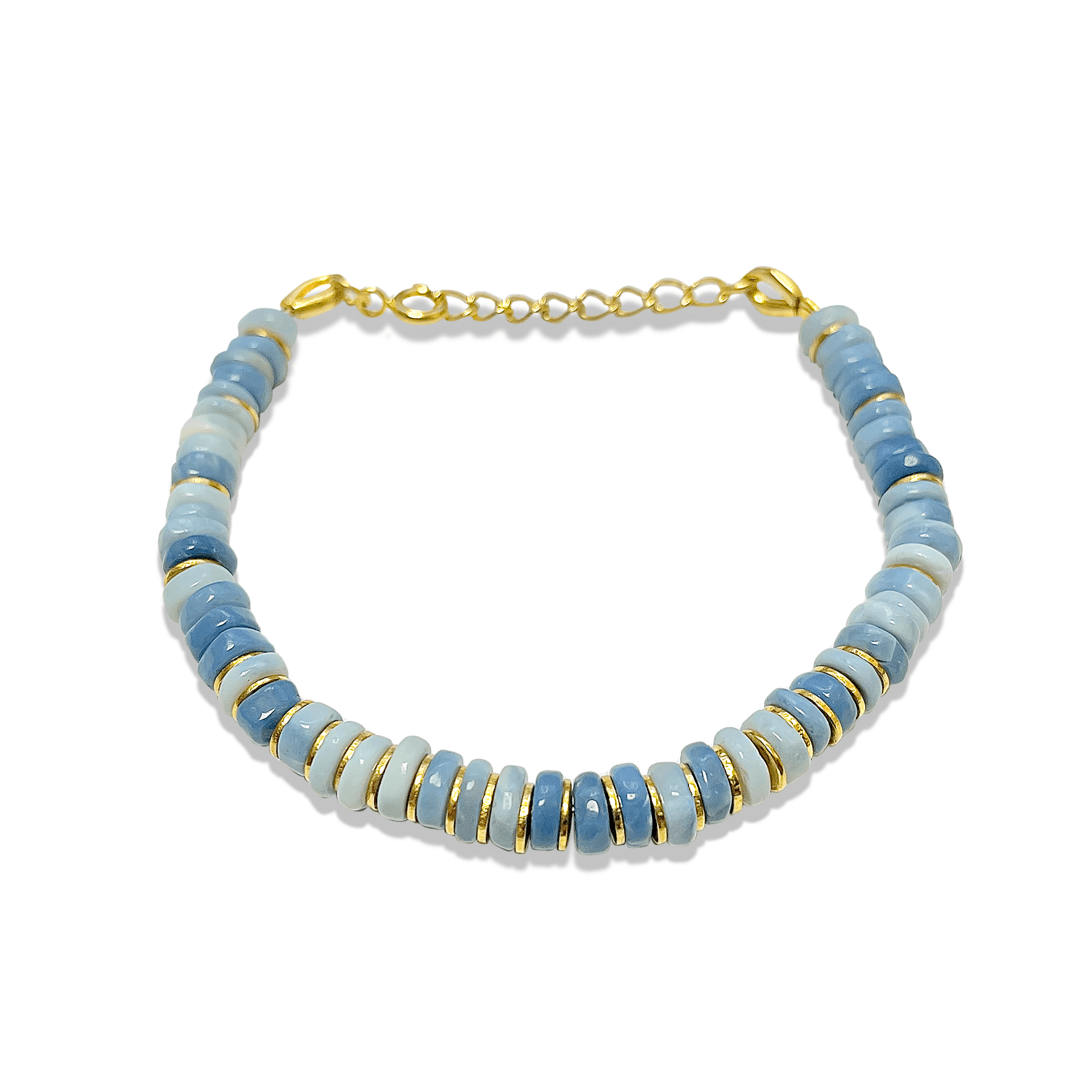 Bracelet doré Or jaune 18k, Opale bleue - Maison Di Giorgio